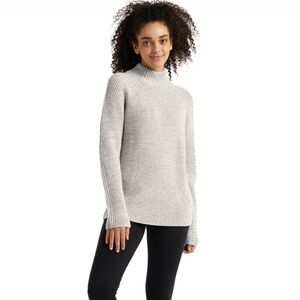 Icebreaker Hillock wool mockneck ribbed sweater grey